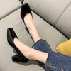 PU Leather Women Pumps High Heels Spring Square Toe Fashion Shoes Women Work Formal Shoes Elegant 2025 New zapatos mujer WSH4384