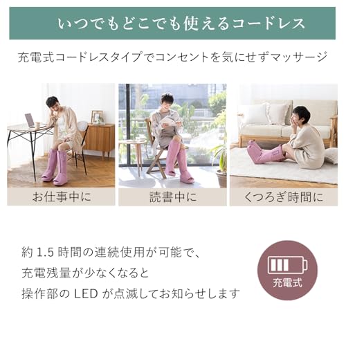 Atex Lourdes Foot Massager for Soles, Calves, and Legs, Pink, AX-HP361pk, Made In Japan, Gift Idea