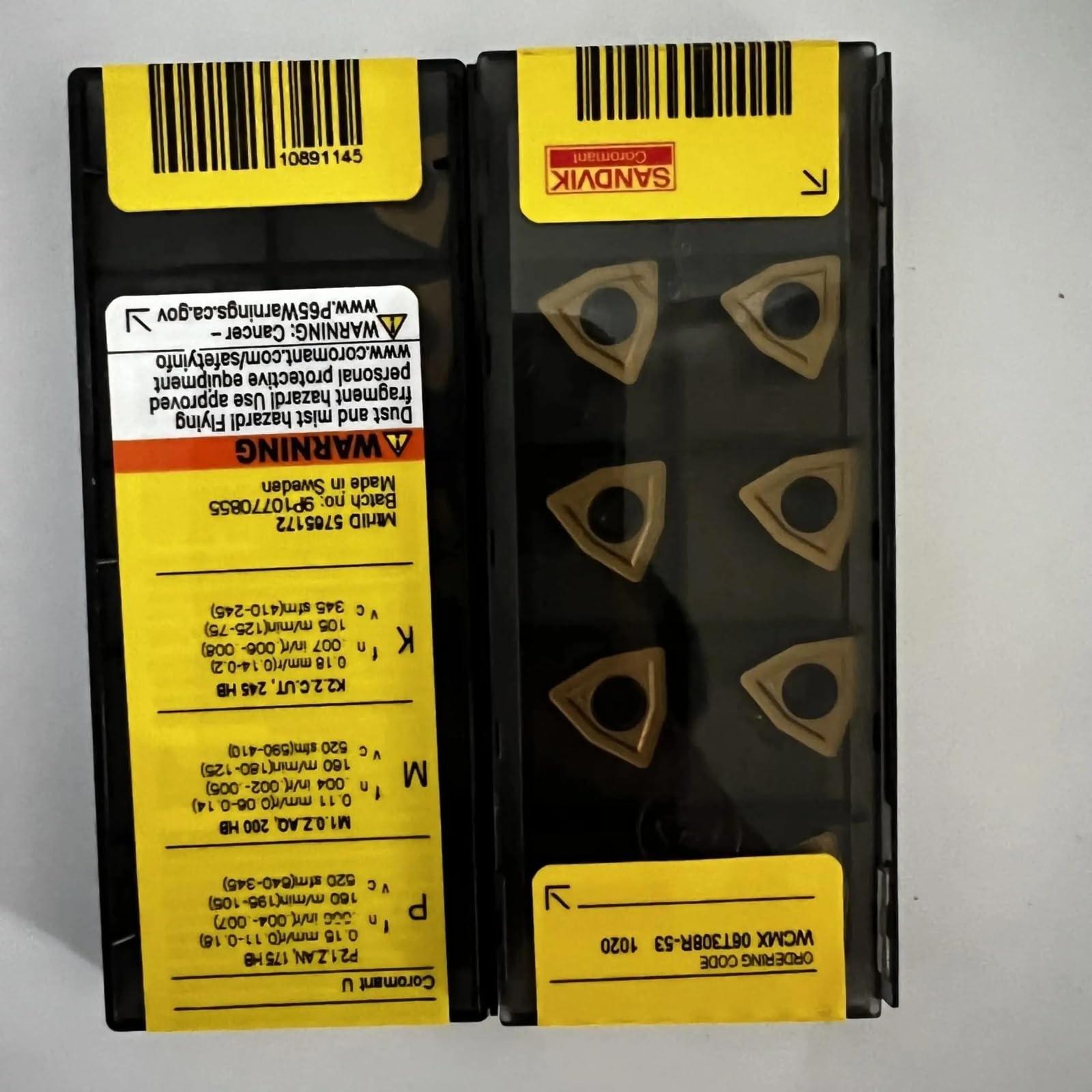 

Original Sandvik / WCMX06T308R-53 1020 / CNC lathe carbide blade 10 PCS