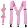 Kids Suspenders Bow Tie Set Boy Girl Retro Adjustable Suspenders Children Baby Braces Clip-on Trousers Wedding Ties Accessories