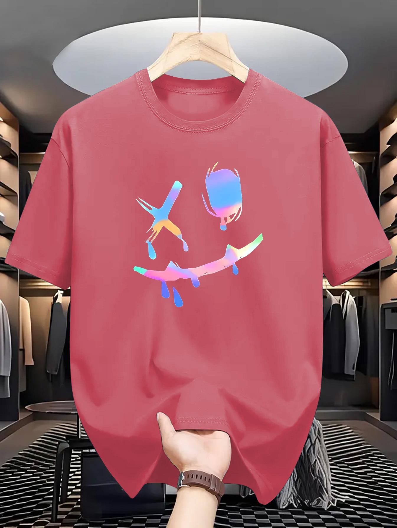 

Футболка Summer Vibes Face Tee — мужская повседневная футболка с круглым вырезом и коротким рукавом — удобная верхняя одежда для теплой погоды XXXXXL арбуз красный