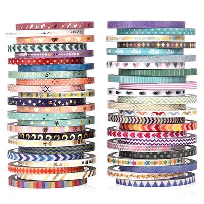 PBM Masking 48 Narrow Christmas Tape, Rolls, 3mm, Bulk, Thin, Wrapping, Gift, Decoration, Design, Colorful, Sparkling,