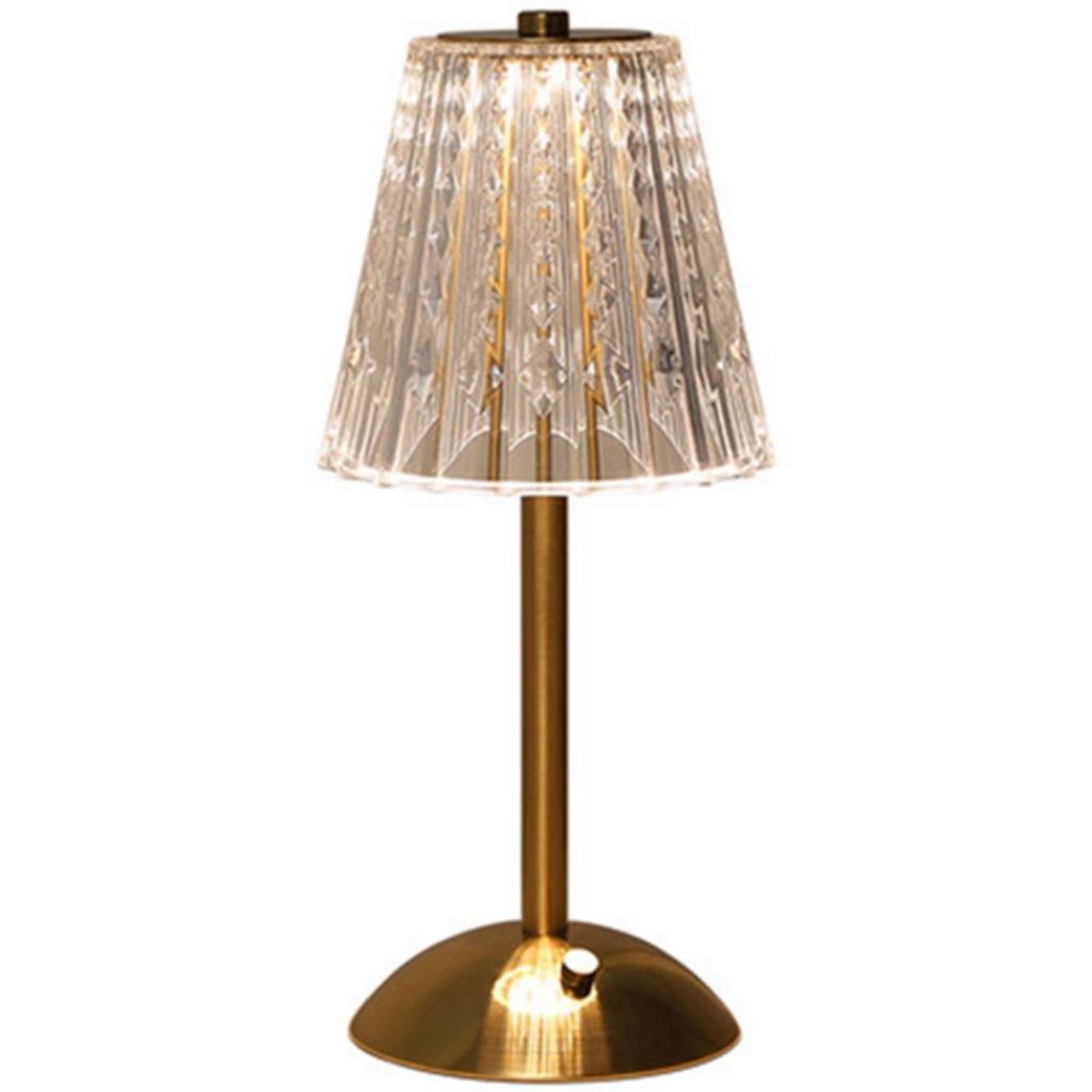 Crystal Retro Table Lamp  Bedroom Bedside Lamp Luxurious Atmosphere Lamp Rechargeable Dimming LED Light