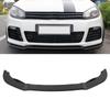 K SEEK DESIGN 3Sections Front Bumper Splitter Lip Replacement for MK6 R R20 20092013(Gloss Black )