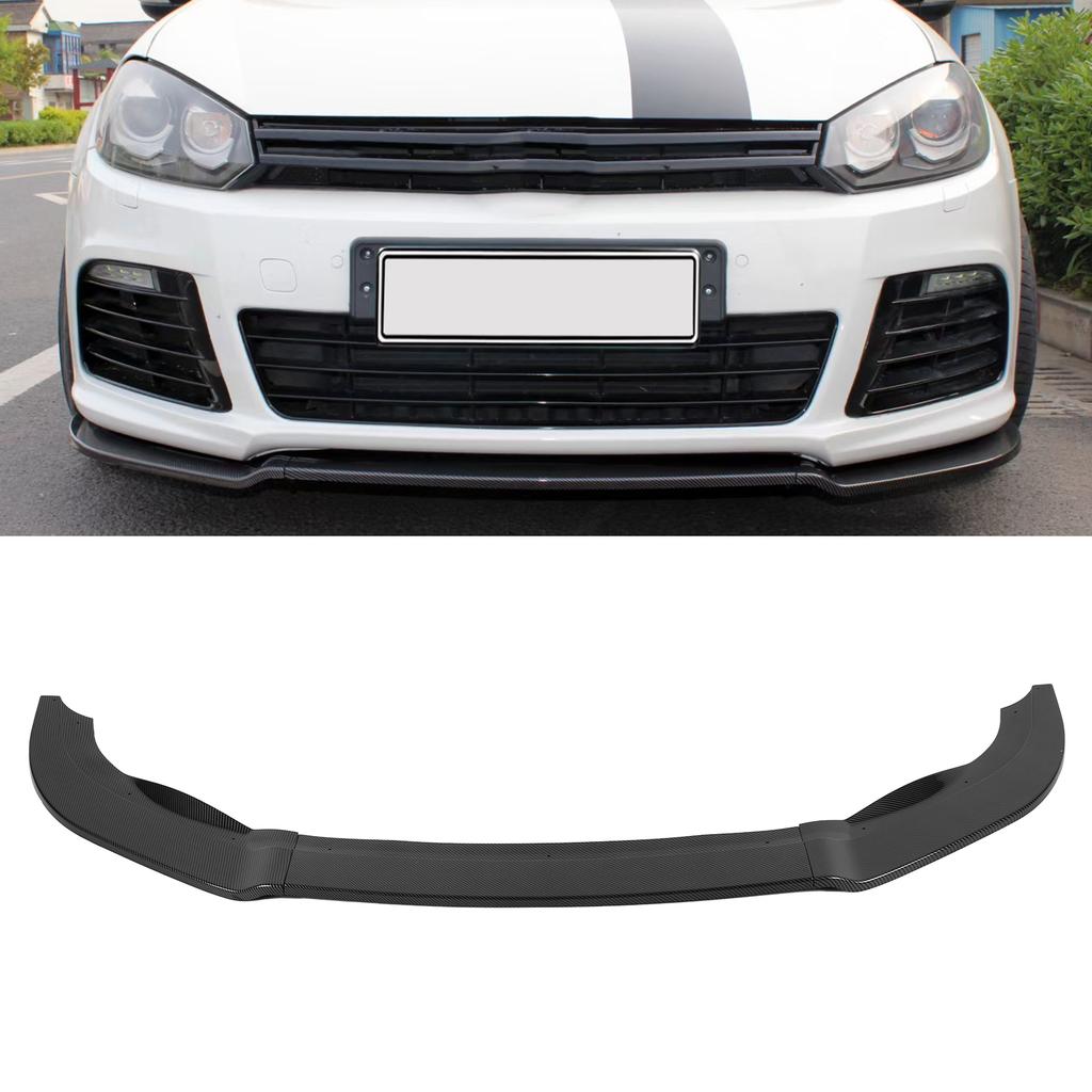 K SEEK DESIGN 3Sections Front Bumper Splitter Lip Replacement for MK6 R R20 20092013(Gloss Black )