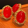 Jade Rot Beleuchtung Natürlicher Chalcedon Ring Achatring, Echte Aufnahme