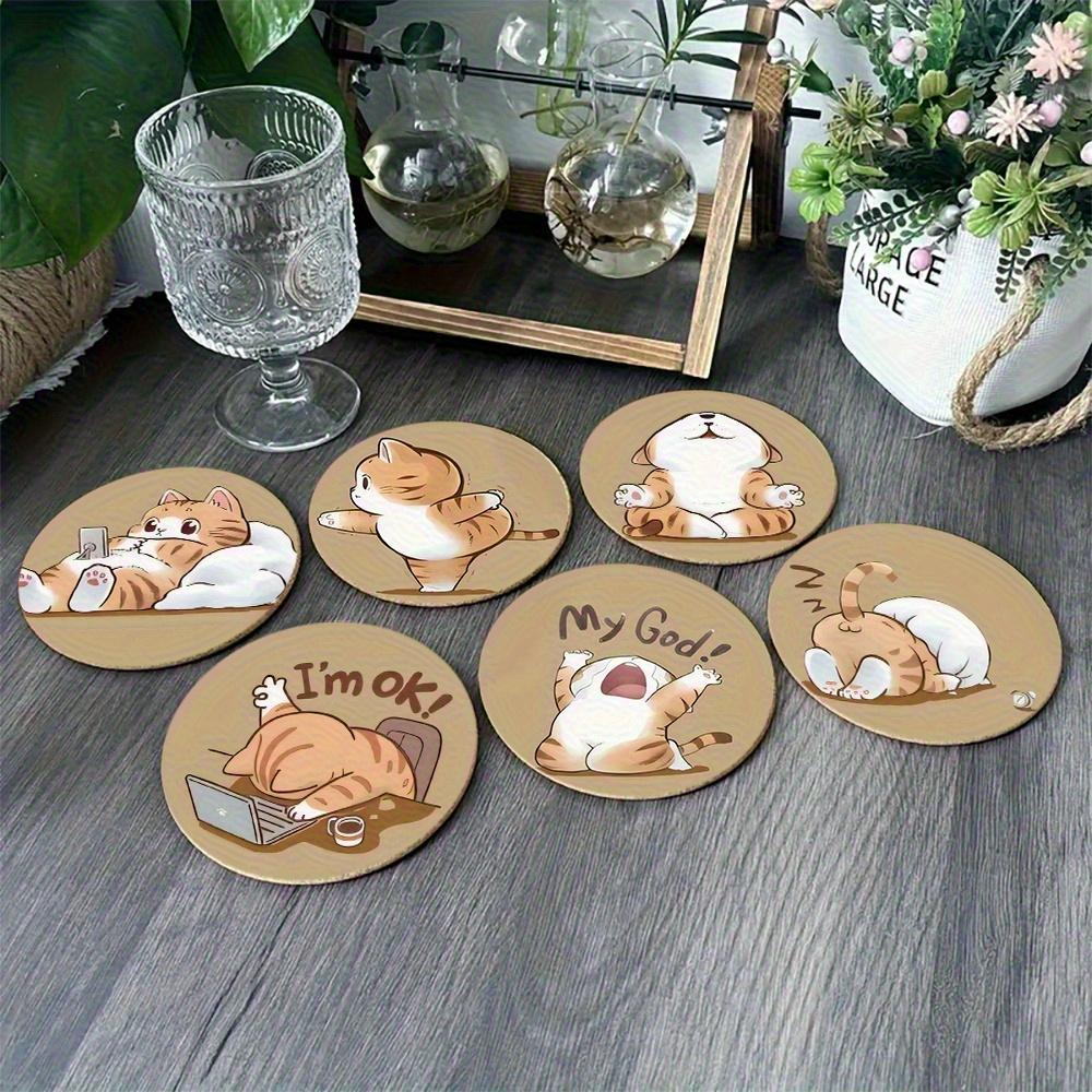 

6-piece Set of New Wooden Coasters and Decorative Coasters, Perfect for Home, Kitchen, and Bar Use, Ideal for Dining Occasions