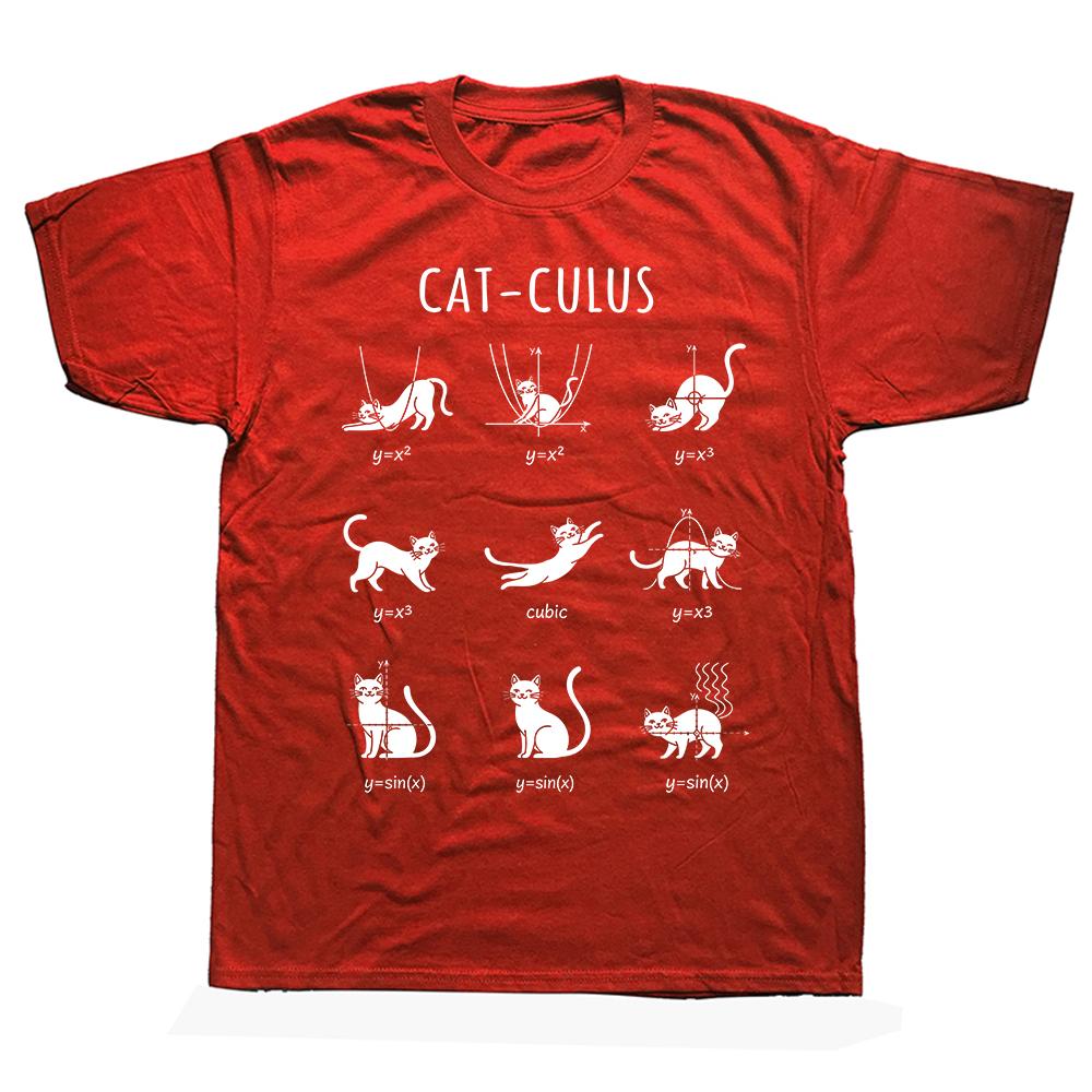 Cat-culus Funny Math Cat Graphic T Shirts Men Women Pure Cotton Humor Streetwear Tee Shirt Short Sleeve Unisex Loose Clothing