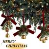for Xmas Tree Christmas Bell Wreath Velvet Bow Christmas Bell Pendant  Christmas Ornaments