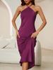 Elegant Satin Silk Spaghetti Strap Long Dress - New Spring/Summer Arrival