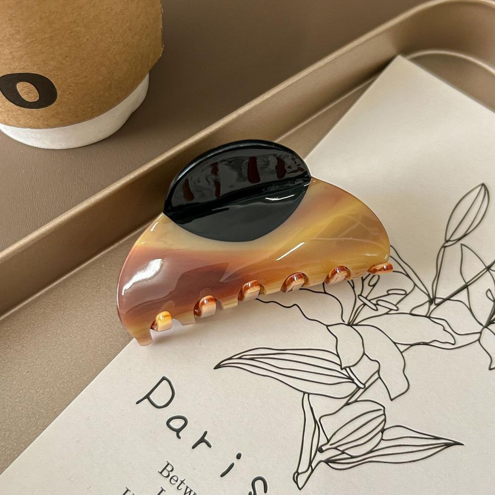 Contrast Color Half-circle Hair Claw Acrylic Retro Hair Carb Clip Acetic Acid Shark Clip Women