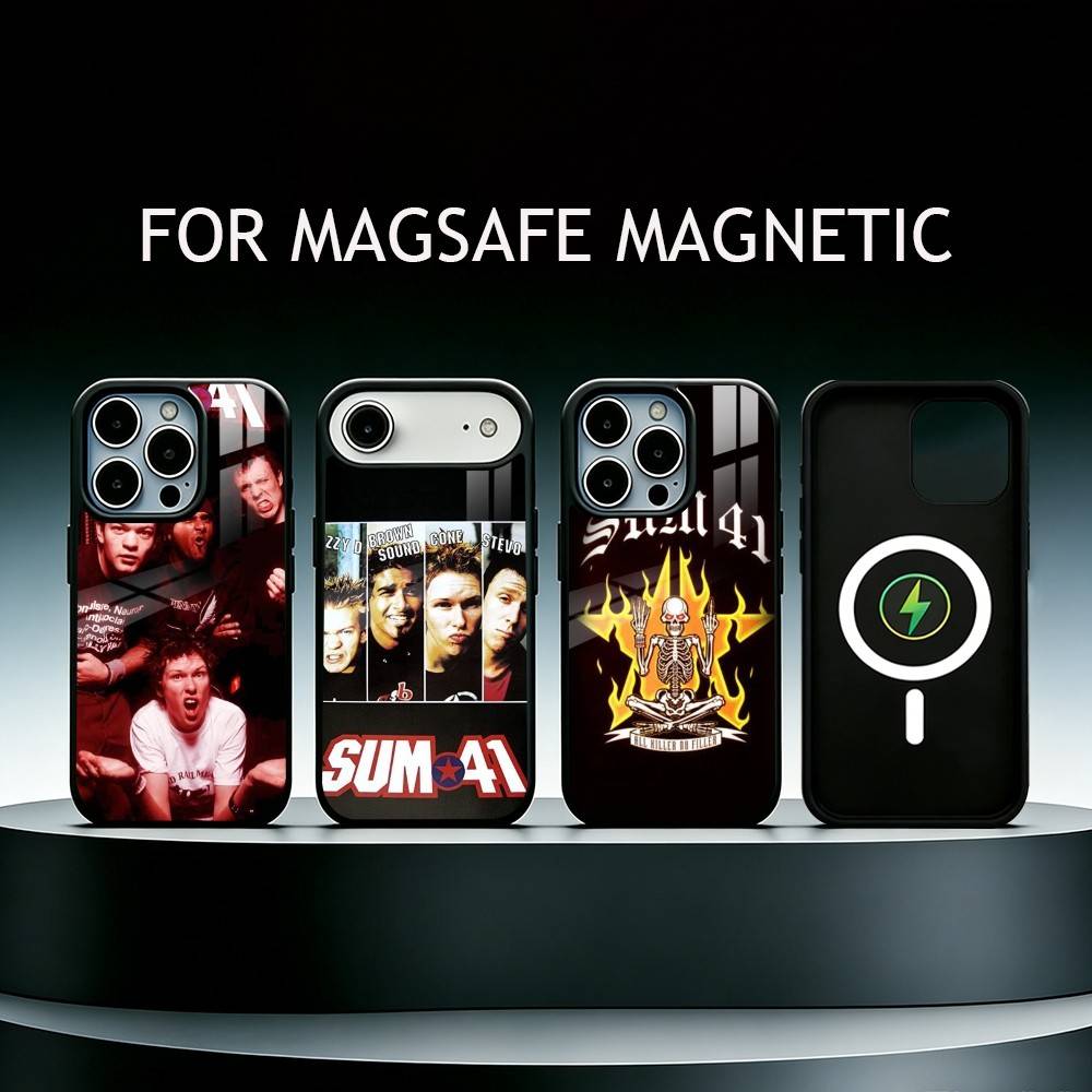 Hard-rock S-Sum 41 Band Phone Case For iPhone17,16,15,14,13,12,11 Plus,Pro Max Magnetic For Magsafe Wireless Charging