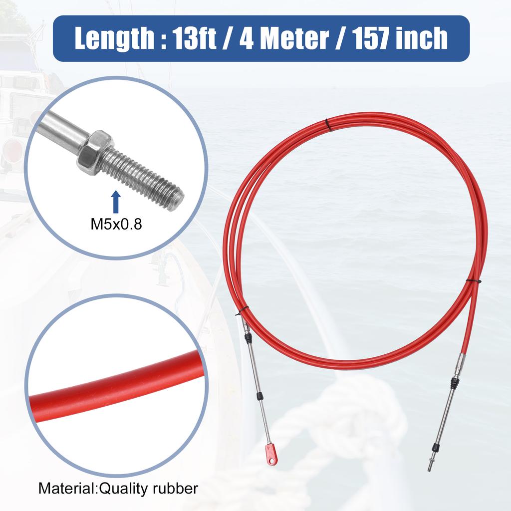 Motoforti 1-2pcs 10ft -24ft Marine Type 3300/33C Throttle Shift Remote Control Box Cable w/ Clevis for Yamaha Outboard Engine