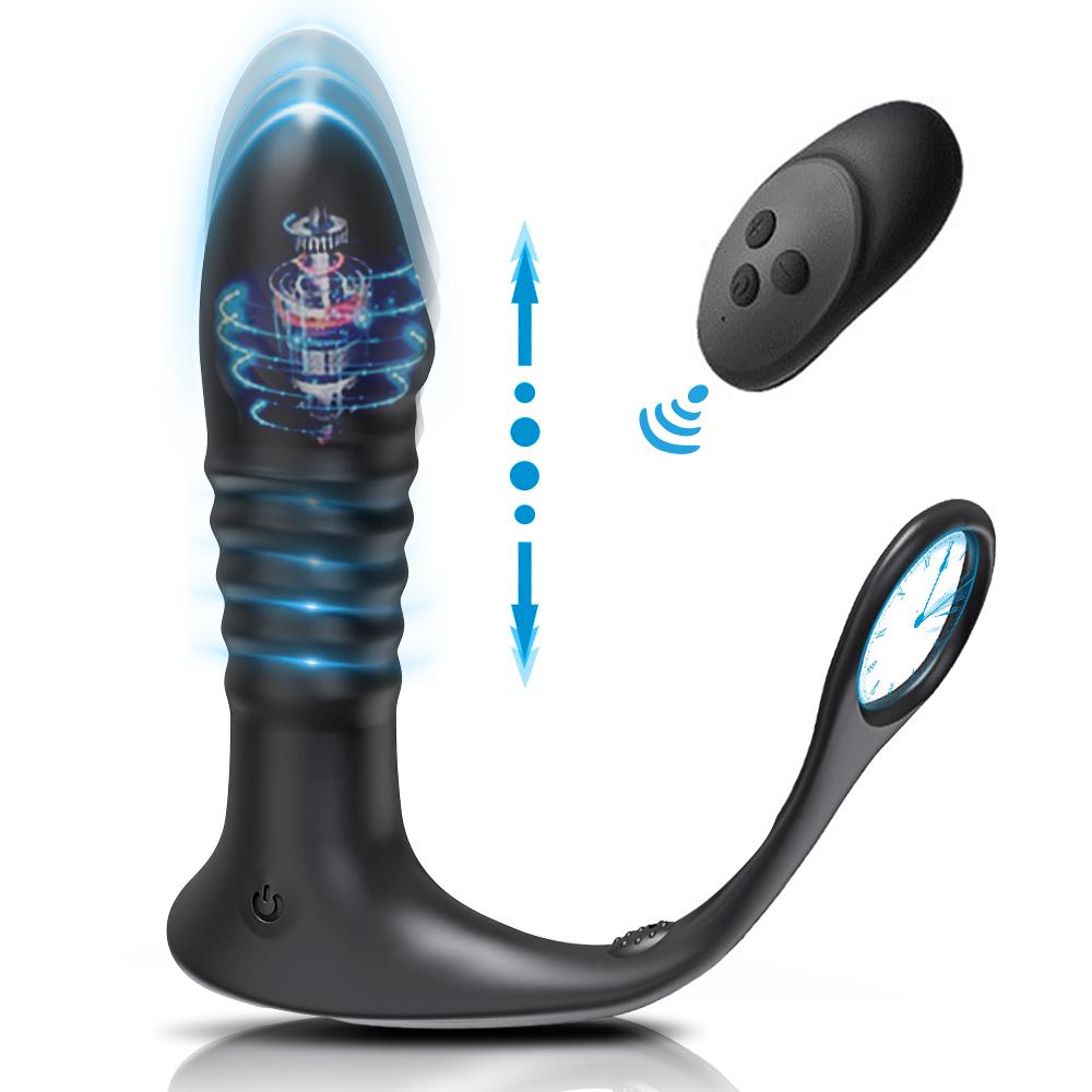 2 IN 1 Anal Plug Cock Ring Vibrator Prostate Massager Gay Anal Butt Plug Stimulator Masturbation Tools Anal Vibration Sex Toys