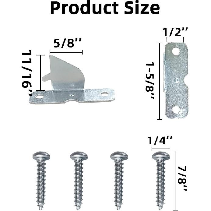 Curtain Rod Hooks Curtain Rod Bracket, 4 Pcs Curtain Rod Holders with Screws, Wall Mounted Single Curtain Rod Hangers Hooks for Home Office