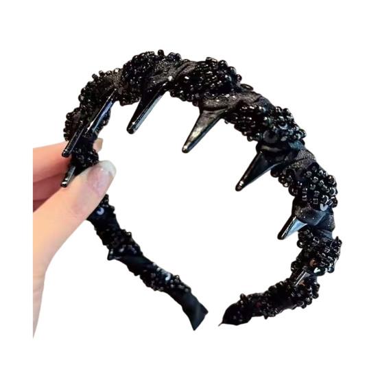 Summer Hair Hoop Beads Twist Decor Headband Anti-slip Teeth Face