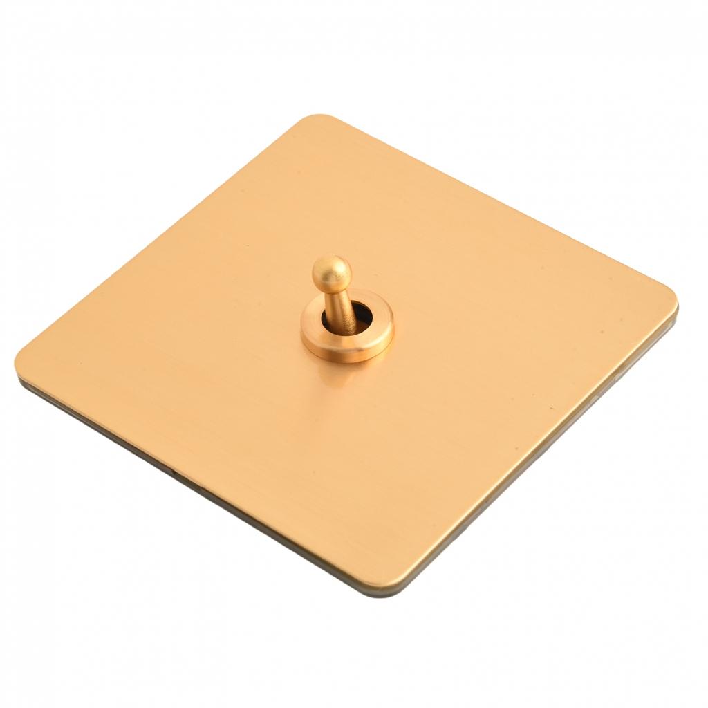 Sustainable Material Premium Brass Rocker Light Switch in Gold Finish