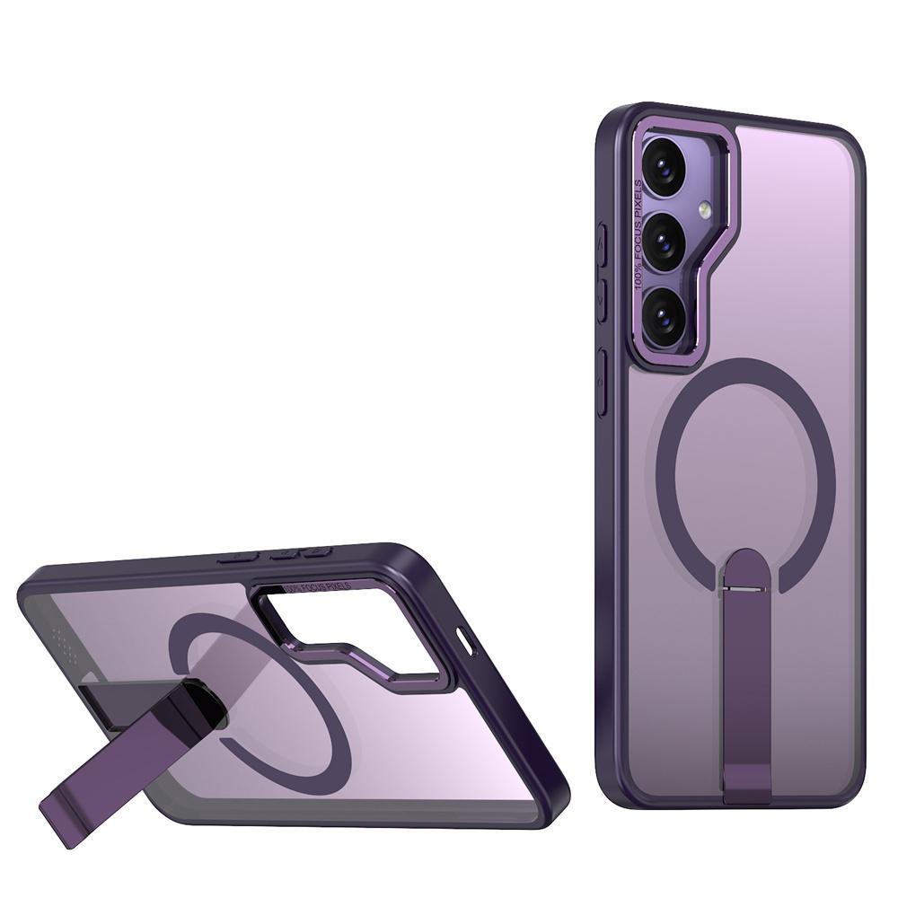 Luxe Metalen Beugel Klapstandaard Magnetische Telefoonhoesje Voor Samsung S26 S25 Edge S24 S22 S23 Ultra Voor Magsafe Draadloos Opladen Cover Case & Holder&Galaxy S25