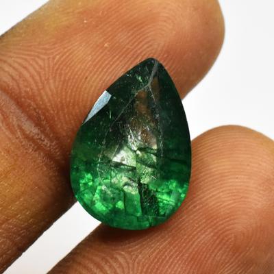 Natural Green Emerald Loose Gemstone 7.30 Ct Pear Cut for Jewelry Making and Gem Collections