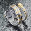 Goldene Schlangenform, wasserfeste Damenuhr, Schmuck, lässige Mode, Damenuhren