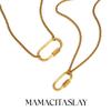 MamacitaSlay Unique 18K Gold Plated Stainless Steel Geometric DIY Necklace Party Waterproof Jewelry Unisex Trendy Neck Chain