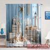 2pcs   2D FLAT PRINTING Curtains (Without Rod) Coastal Treasures Popular Creative Curtains Versatile 100% Polyester Curtains