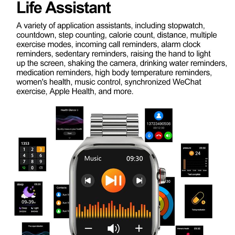 2025 Νέο Ακριβές Ρολόι Smartwatch Μέτρησης Λίπους Αίματος και Ουρικού Οξέος Ανδρικό Μικροφυσική Εξέταση Υγεία Πέντε Οργάνων HealthClock Κλήση Bluetooth Smartwatch