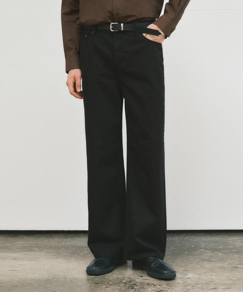 Wednesday Oasis Herringbone Pure Cotton Pants_Black(W25-Pt24)
