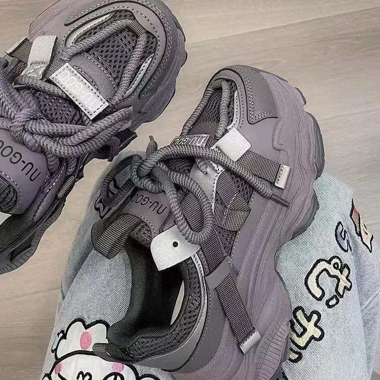 Net Face Dad Shoes Women'S Thick Soled Sponge Cake Spring New Versatile And Popular Casual Women'S Shoes