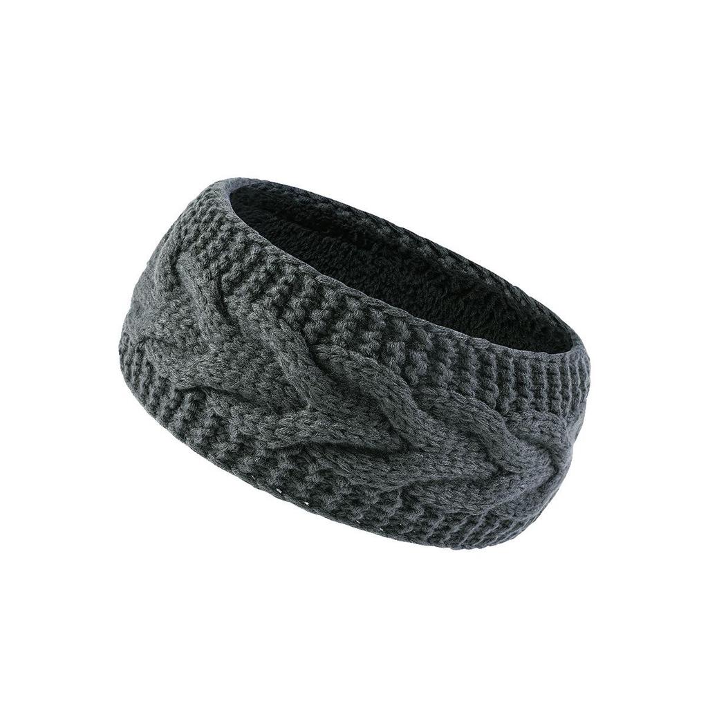 New Wool Knitted Wide-Brim Ear Protection Headband - Plush, Thickened, and Fashionable for Warmth and Comfort.
