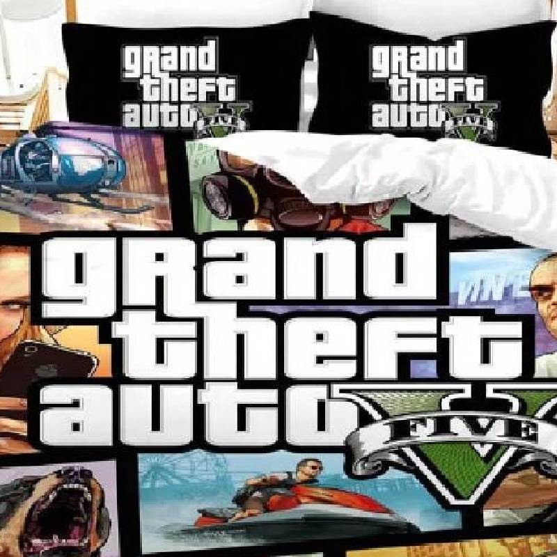 Theft Game Grand Auto Bedding Set Cartoon Duvet Covers Bedclothes Pillowcase