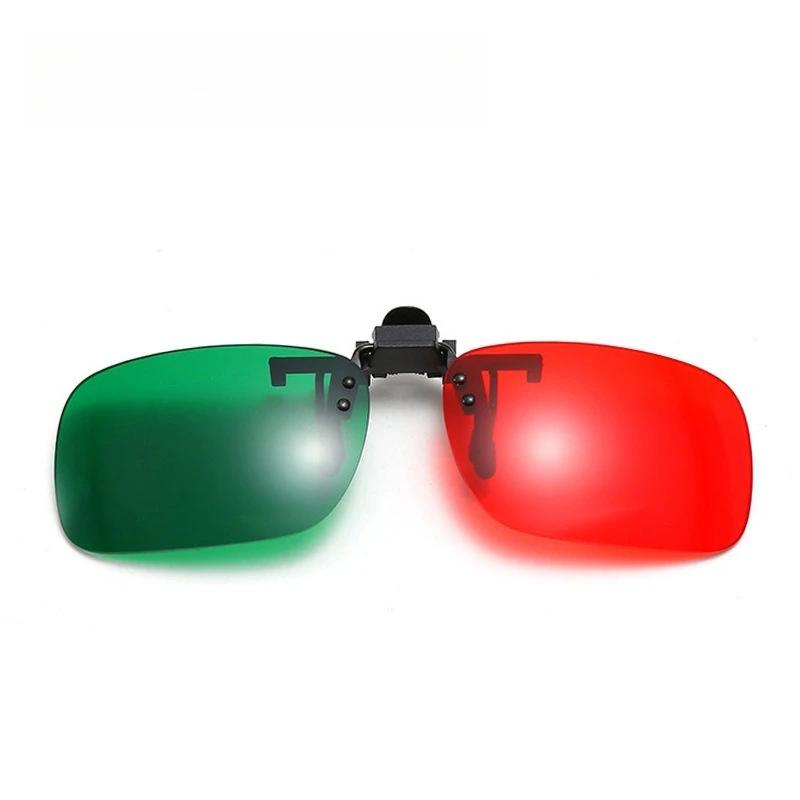 Classic 3D Glasses Clip-On Lenses For Men And Women Foldable Clip Amblyopia Corrective Glasses Red Green Color Squint Blind