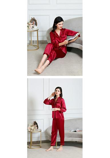 Women's Silk Pajama Set: Long Sleeve Two-Piece, 100% Mulberry Silk, Versatile for Home or Outdoors, Spring/Summer Style