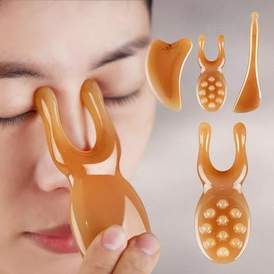 Masajeador facial Guasha de resina caliente, 3 unidades, reduce la hinchazón, relajante, masajeador de spa Gua Sha, levantamiento de nariz, raspador de masaje, piel facial corporal.
