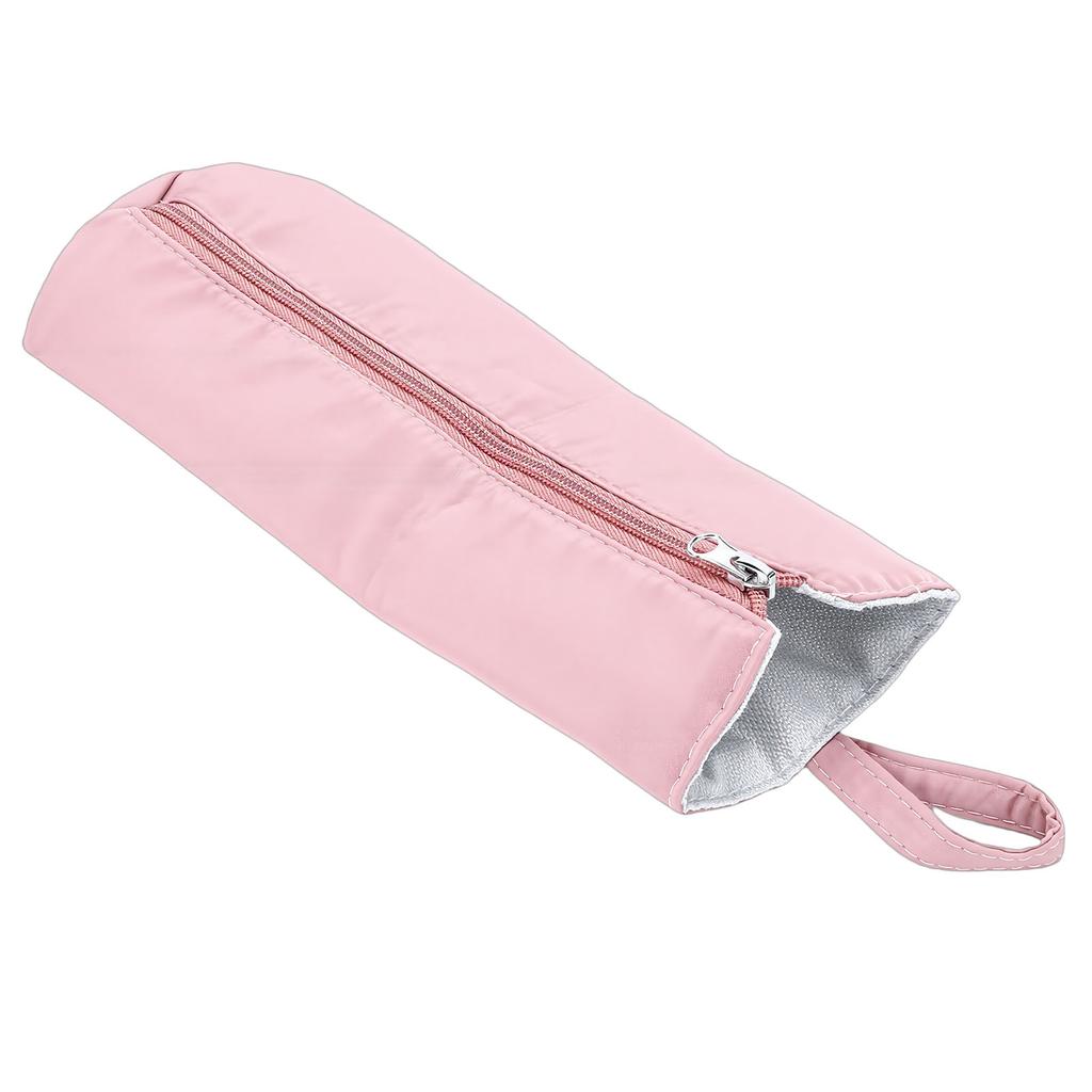 Curling Iron Storage Bag Heat Resist Curling Iron Holder Bag Hair Tools Hanging Storage Pouch for Home Travel Pink