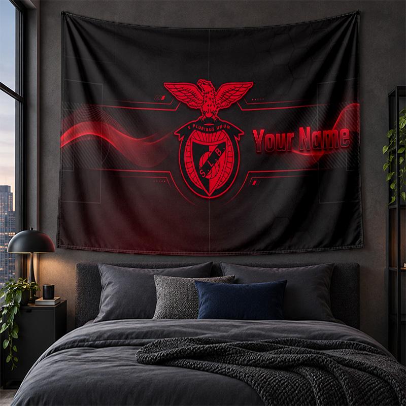 Personalisierte Wandbehang-Tapisserie Benfica FC Muster Kunst-Hintergrundtuch