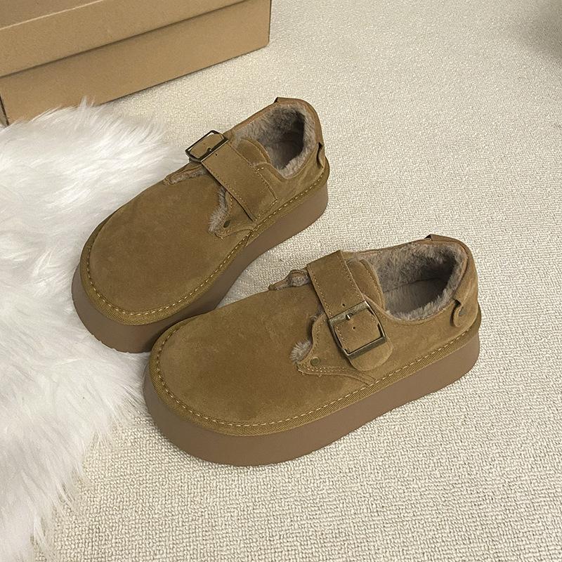 

Интернет-знаменитость ретро всеобъемлющие толстоподошвенные увеличивающие рост биркенштоки женские 2025 осень новые популярные туфли-лоферы на один педаль одинарная обувь 40