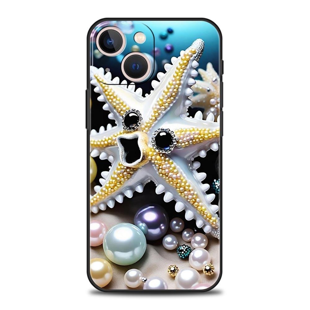 

Ocean Coastal Seashell Seaweed Pattern Phone Case Cover for iPhone 17 16 15 14 13 12 11 Pro Max 17 Air Plus Soft TPU Shell Capas iPhone 14Pro Max