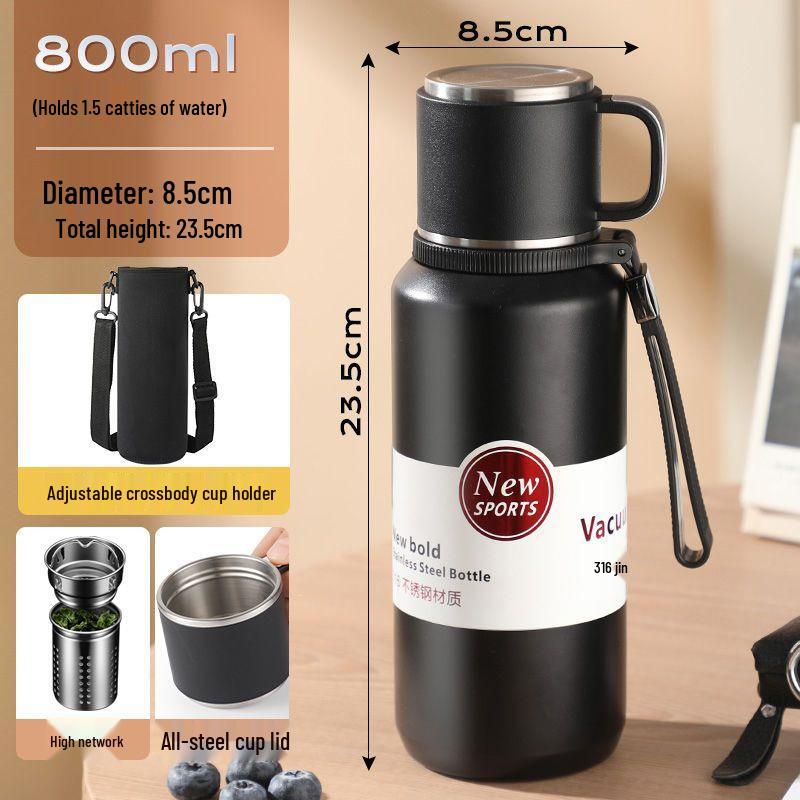 Large Capacity Stainless Steel Thermos Mug - Durable, Unisex, Multipurpose for Travel, Dorm, Home Single Mug