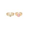 Gold Pink Opal Zircon Ring Women'S Light Luxury Gemstone Niche Design Sense Opening Senior Personality
