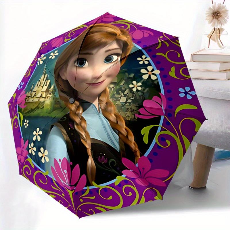 1pc Anna Frozen Automatic Folding Umbrella, 8-Rib Portable & Foldable Design, Highqualityy0722066