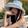 Sweet Lace Ribbon Hat French Style Women's Sun Hat Fashion Cowboy Fisherman Hat  Spring Summer