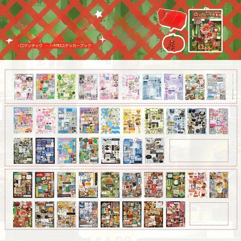 3 types of film cutting sticker books in a retro comic style, DIY planner scrapbook, creative and exquisite sticker books