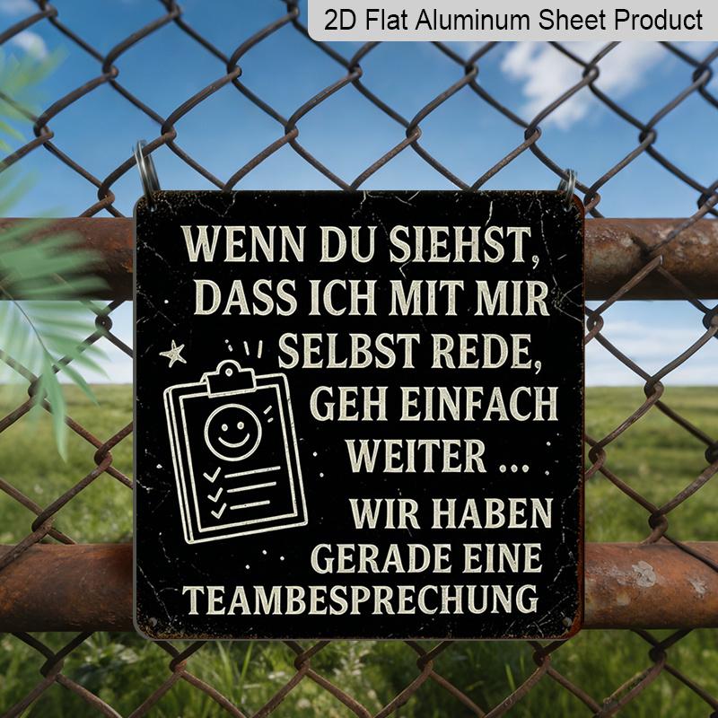 

2D Flat, 1pc Vintage Aluminium Metal Sign, Outdoor Decorative Wall Sign, Retro Tin Sign Style, Office Humor Theme, Do Not Interrupt Self Talk 20*20cm