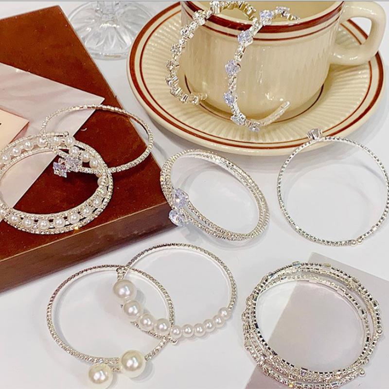 Elegant  Imitation Pearl Bracelet Multilayer Stretchable Pearl Bracelet