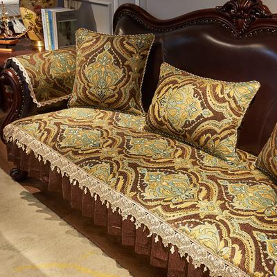 Cuscino per Divano Americano Mobili Protettivi Copridivano Retro Europeo Ciniglia Copridivano Antiscivolo Jacquard Ricamo Copridivano