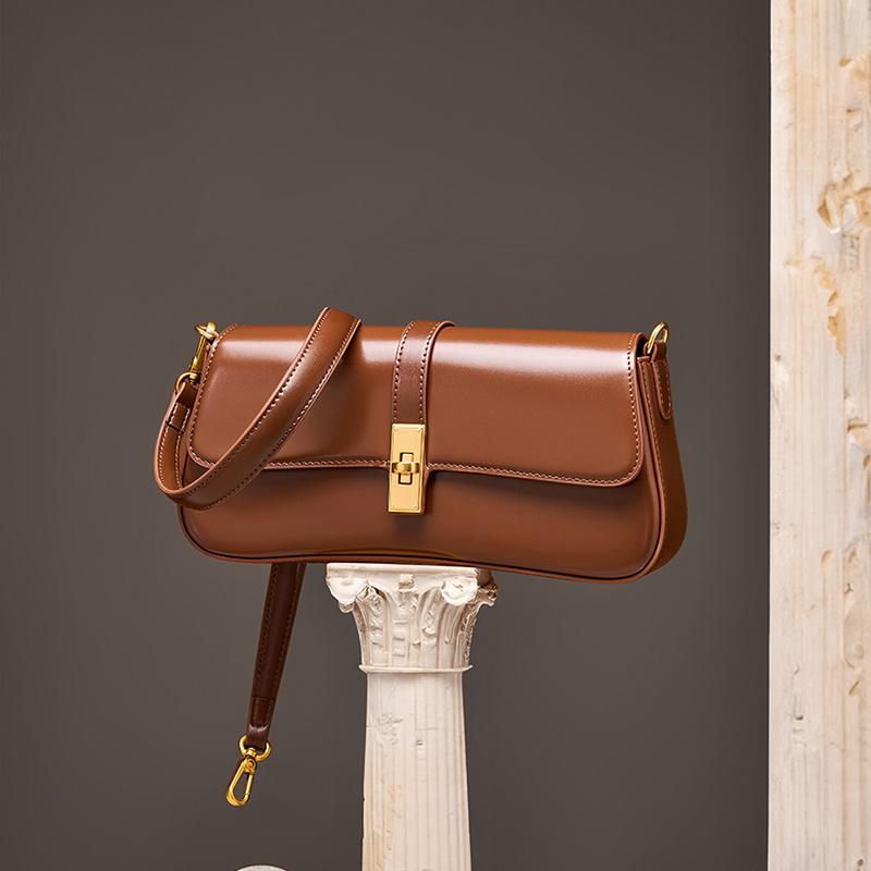 Genți de umăr de epocă din piele naturală sub braț pentru femei, cu design trendy, geantă mică de tip crossbody, genți de mână pentru doamne.