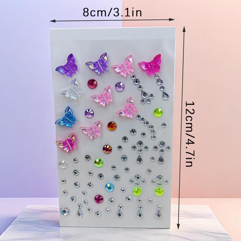 Colorful Butterfly Shell Face Decoration Diamond Sticker Nail Drill Gemstone Stickers Stage Eye Drill Stickers Pearl Sticke