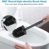 Stainless Steel Toilet Brush Cleaning Tool Holder with Toilet Black Brush,