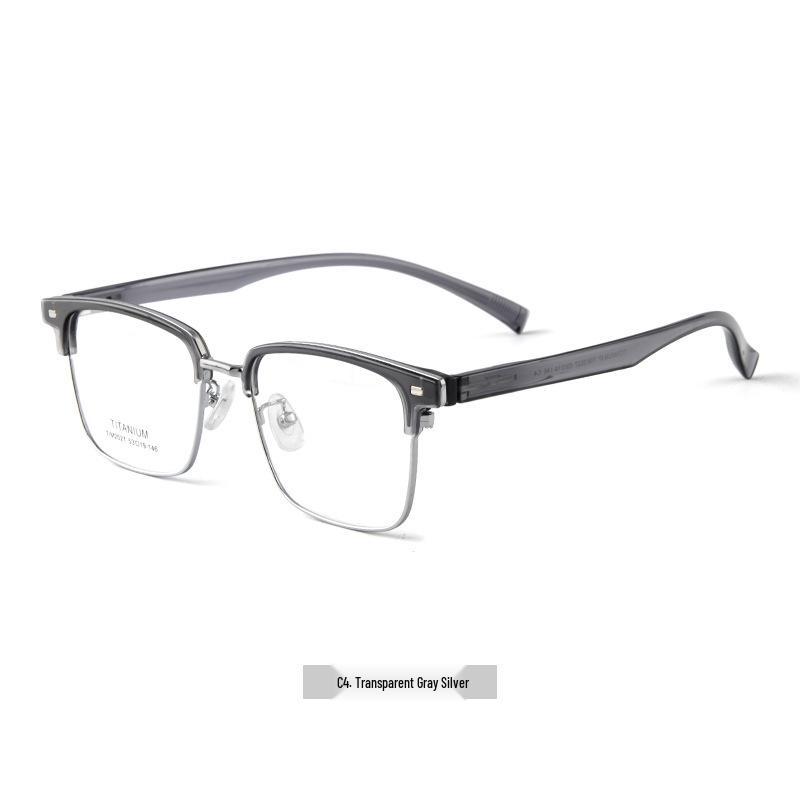 Ultra-Light Metal Eyebrow Glasses Frame TIM2027 for Men прозрачный серый